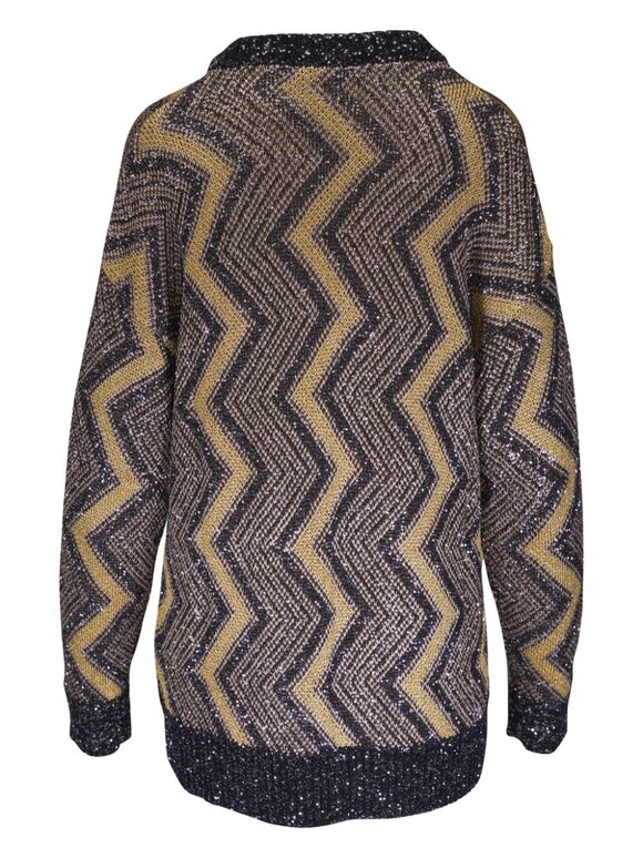 Missoni - Gold & Black Chevron Sequin Cardigan