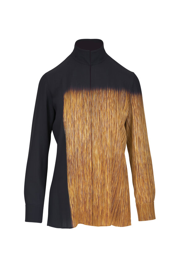 Akris Black Multi Mock Neck Silk Tunic - view 1