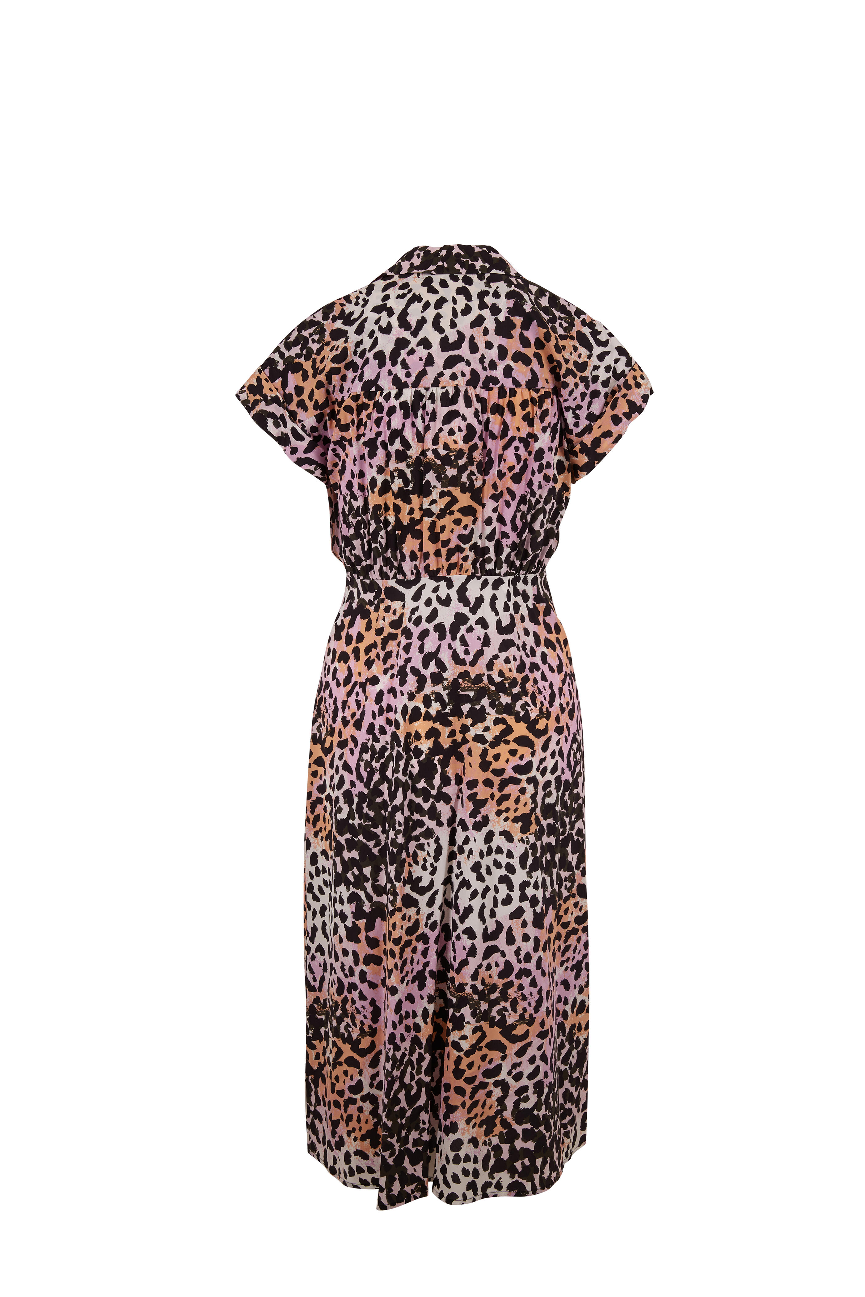 Veronica Beard - Amani Lilac Multi Watercolor Leopard Dress