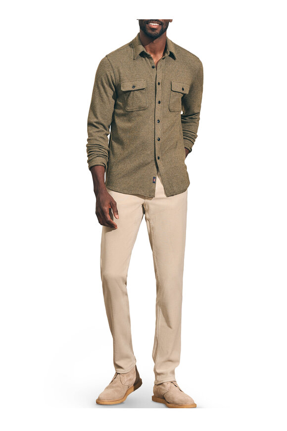 Faherty Brand - Legend™ Olive Melange Twill Sweater Shirt