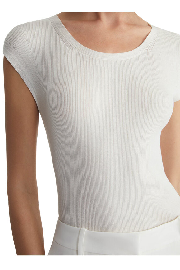 Lafayette 148 New York - Lafayette Cloud Ribbed Cap Sleeve Knit Top