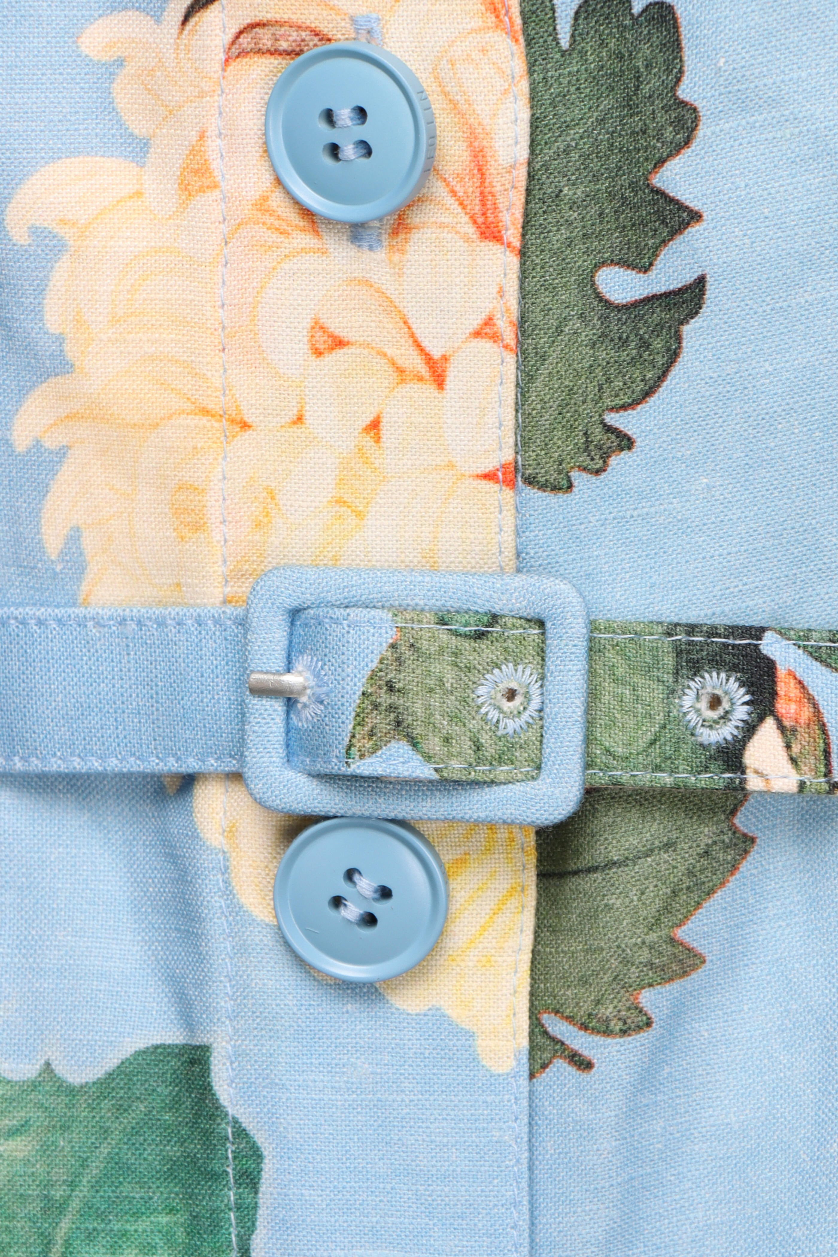 Leo Lin - Luminous Cornflower Blue Floral Mini Dress