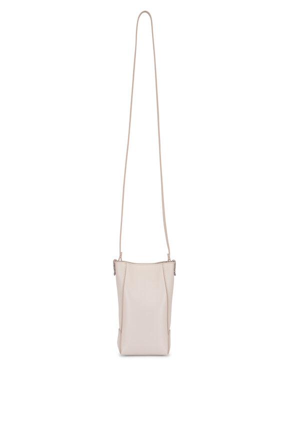 Brunello Cucinelli Duo Ivory Leather Phone Case Holder - view 2