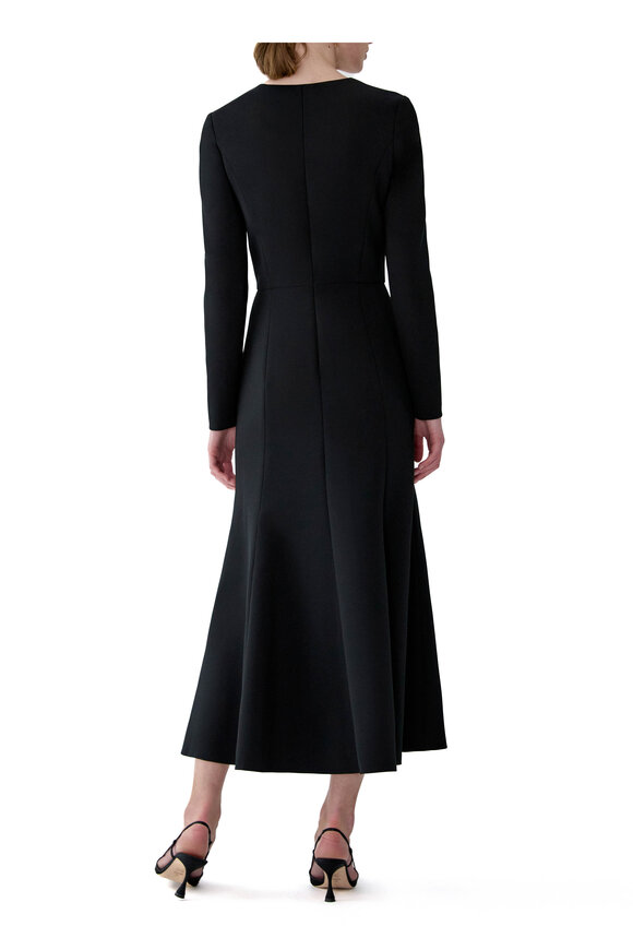 Carolina Herrera Black Floral Embellished Midi Trumpet Dress - view 3