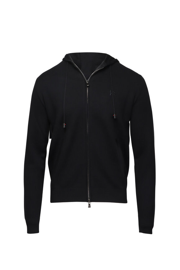 Isaia Black Full Zip Hoodie