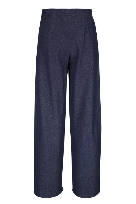 Vince Colette Indigo Chambray Cotton & Linen Bias Pant - view 5