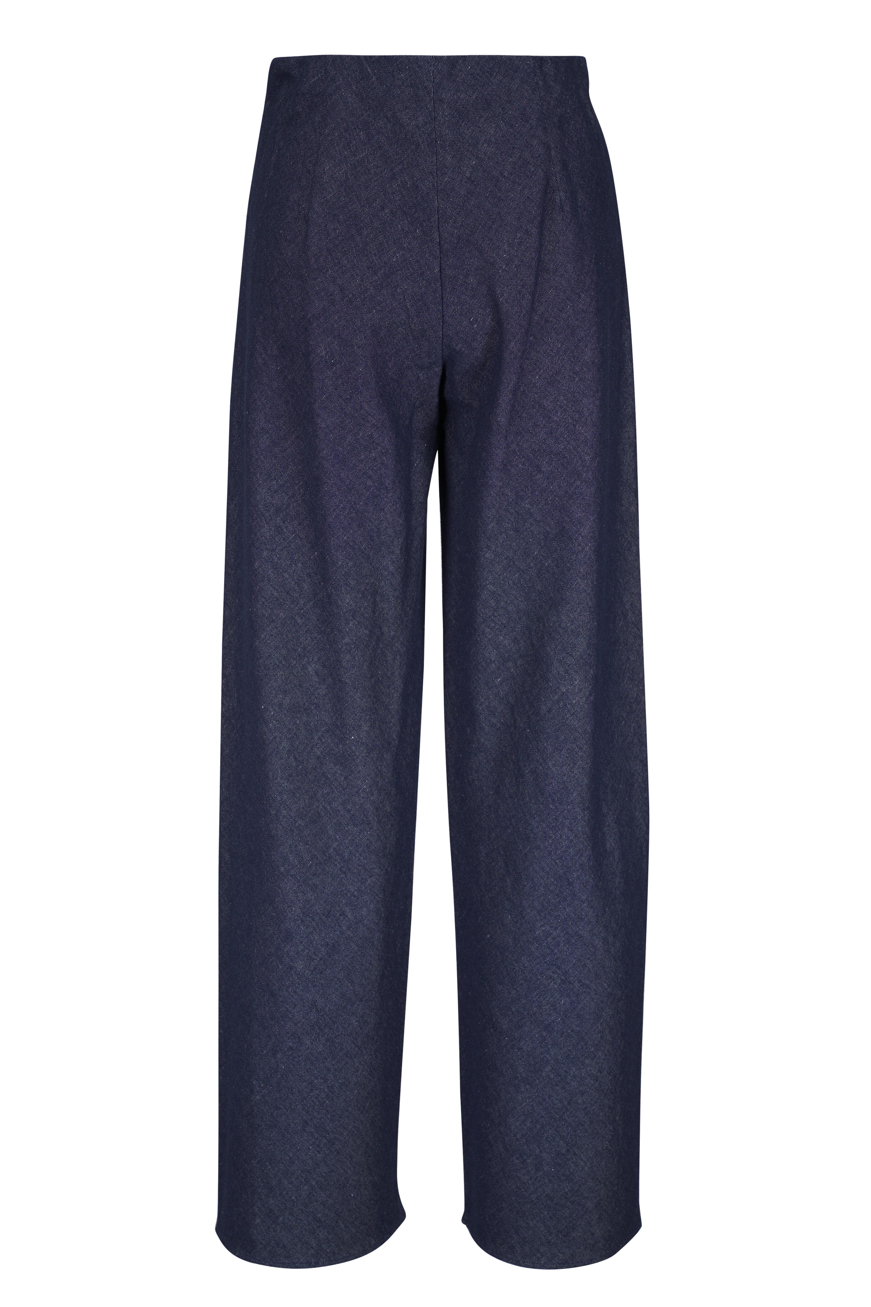 Vince - Colette Indigo Chambray Cotton & Linen Bias Pant - view 5