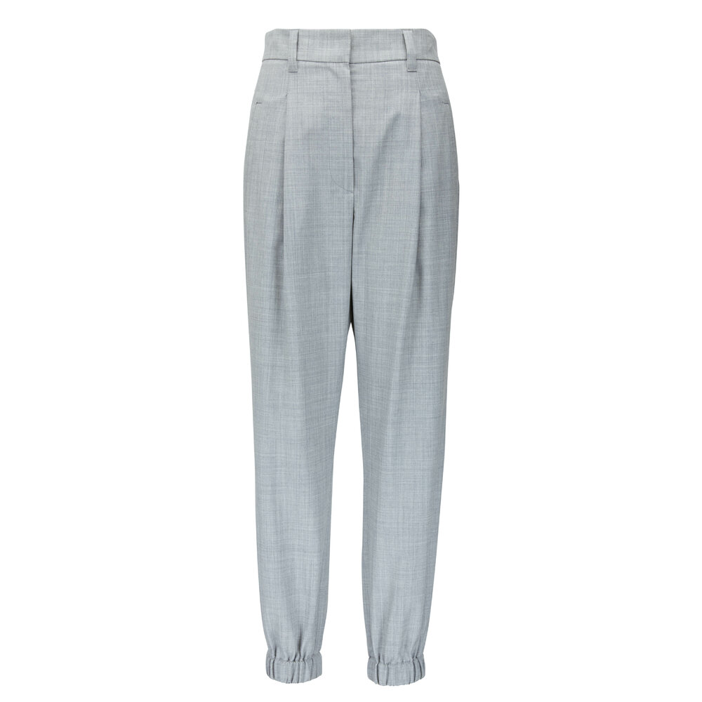 Brunello Cucinelli Pearl Wool Jogging Trousers