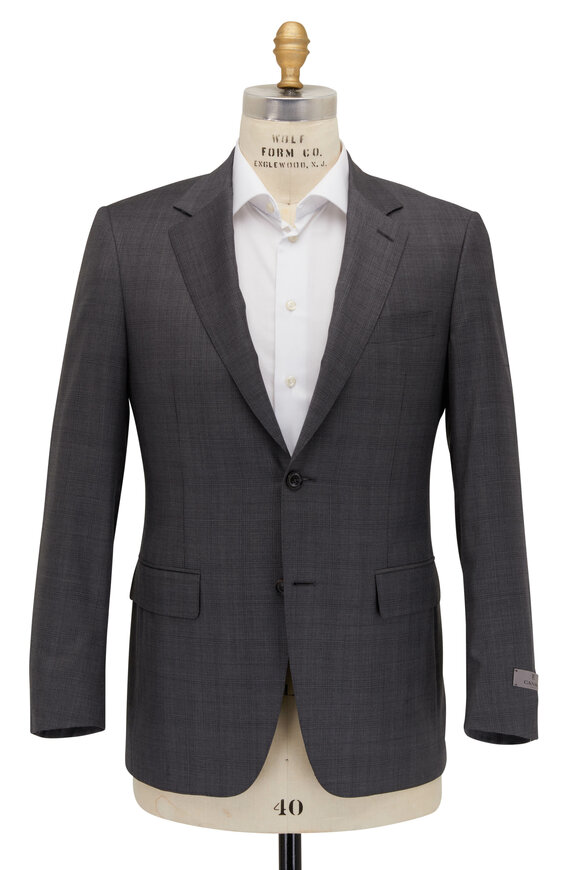 Canali - Exclusive Gray Tonal Plaid Wool & Silk Suit