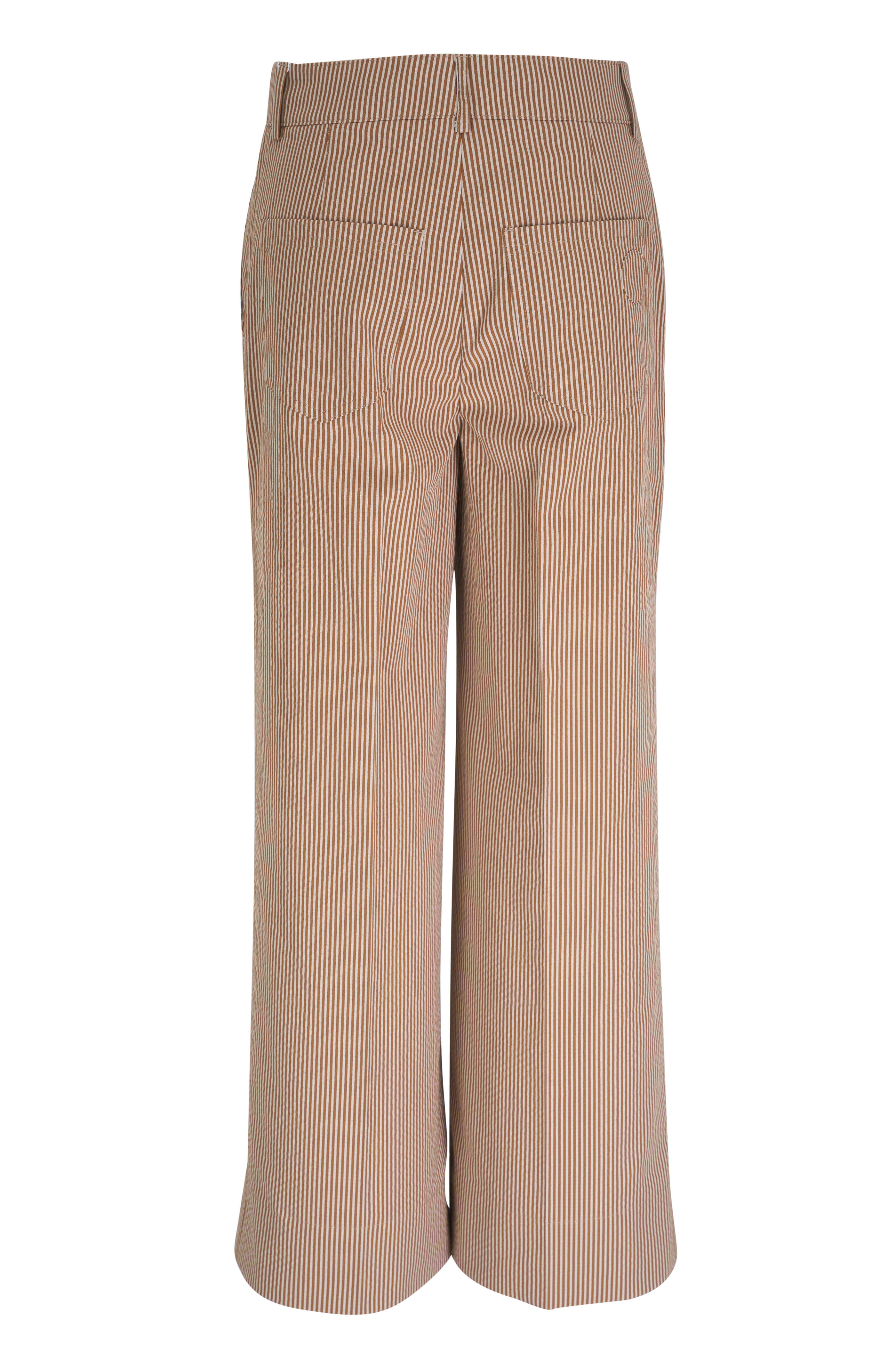 Akris Punto - Chiara Toffee Seersucker Stripe Pant