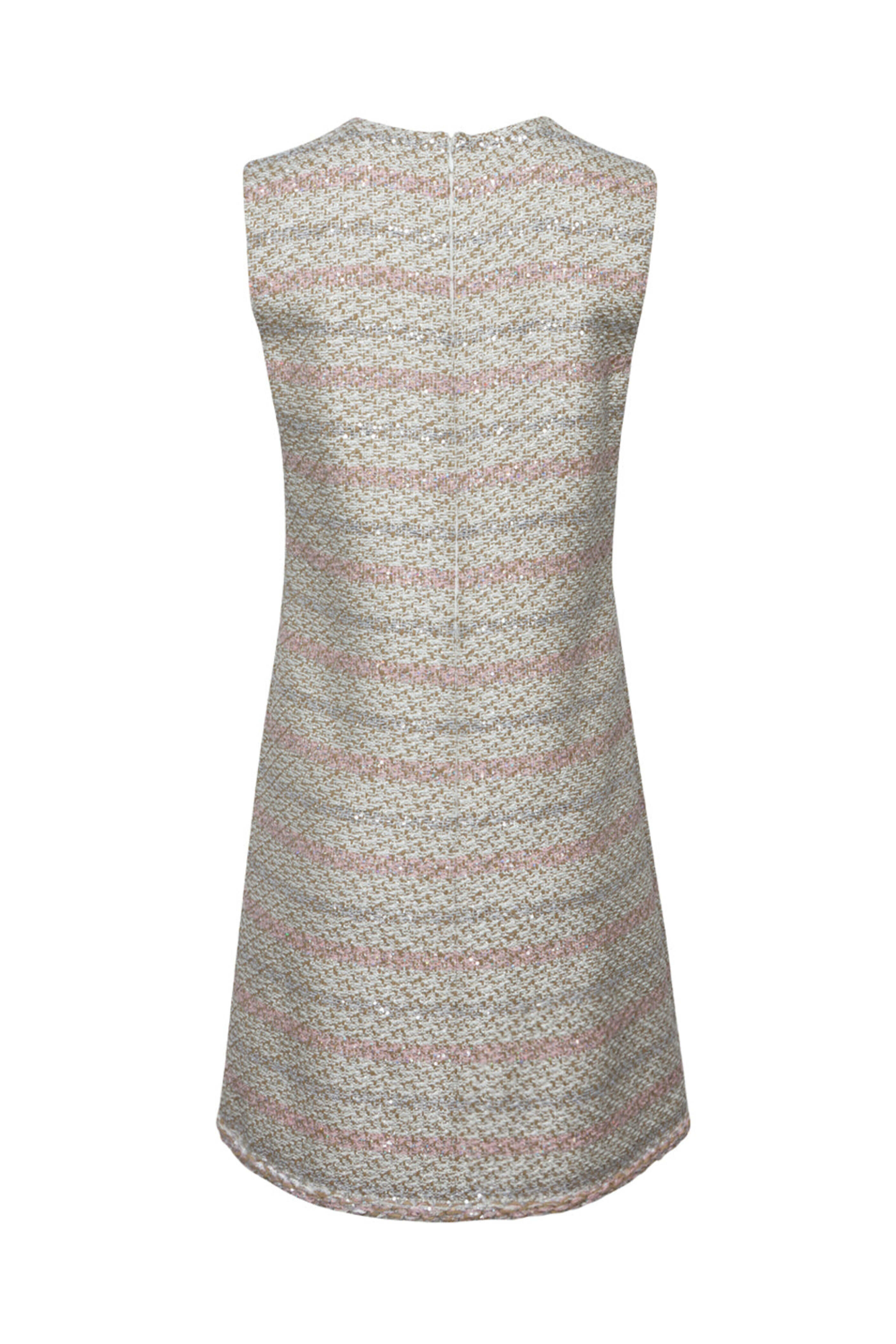 Giambattista Valli - Rose and Beige Boucle Tweed Shift Dress