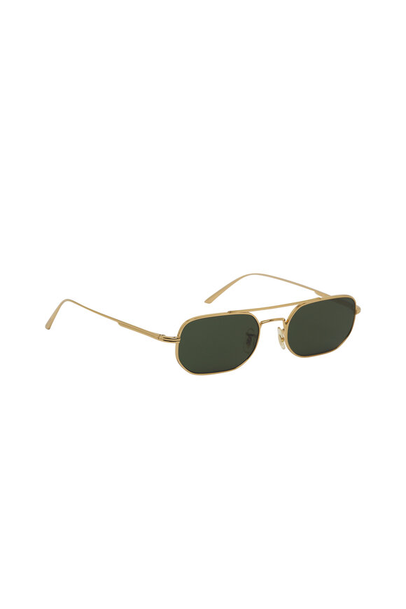 Oliver Peoples Khaite 1989C Gold & Vibrant Green Sunglasses