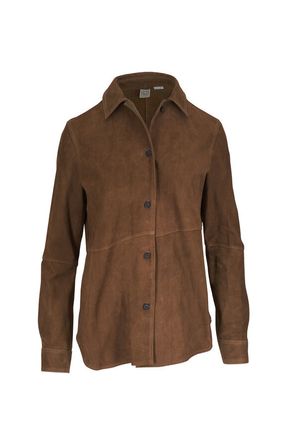 Totême Brown Suede Button Down Shirt