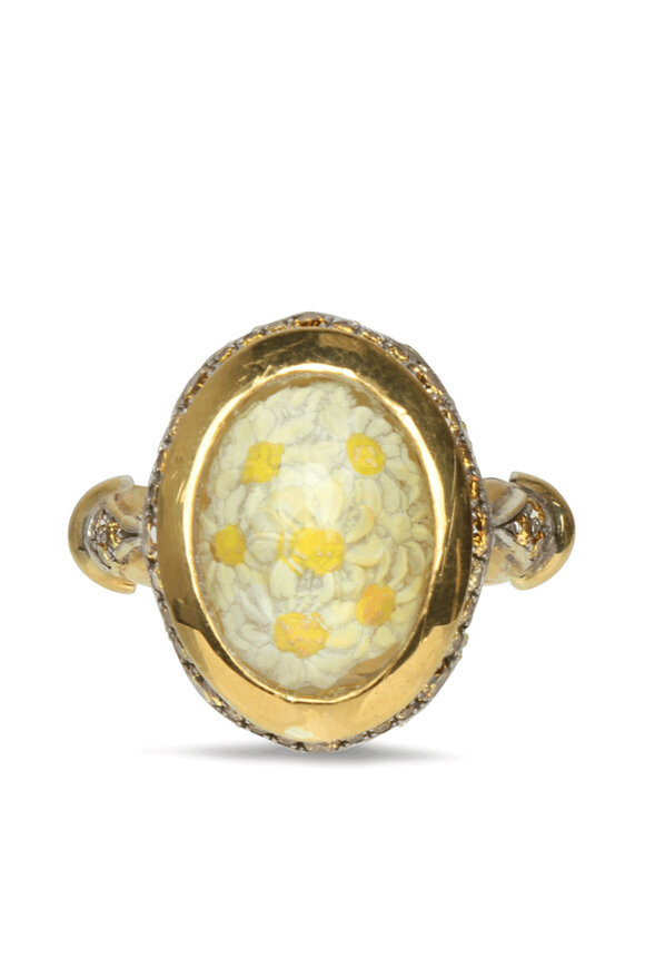 Sevan Bicakci Lemon Topaz Daisy Rock Ring - view 2