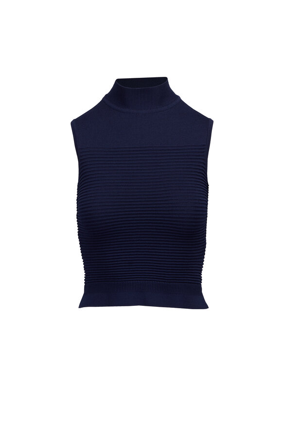 Edeline Lee Sylvia Navy Blue Knit Tank - view 1