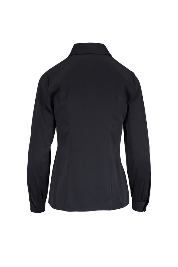 Michael Kors Collection Hansen Black Button Front Blouse - view 3