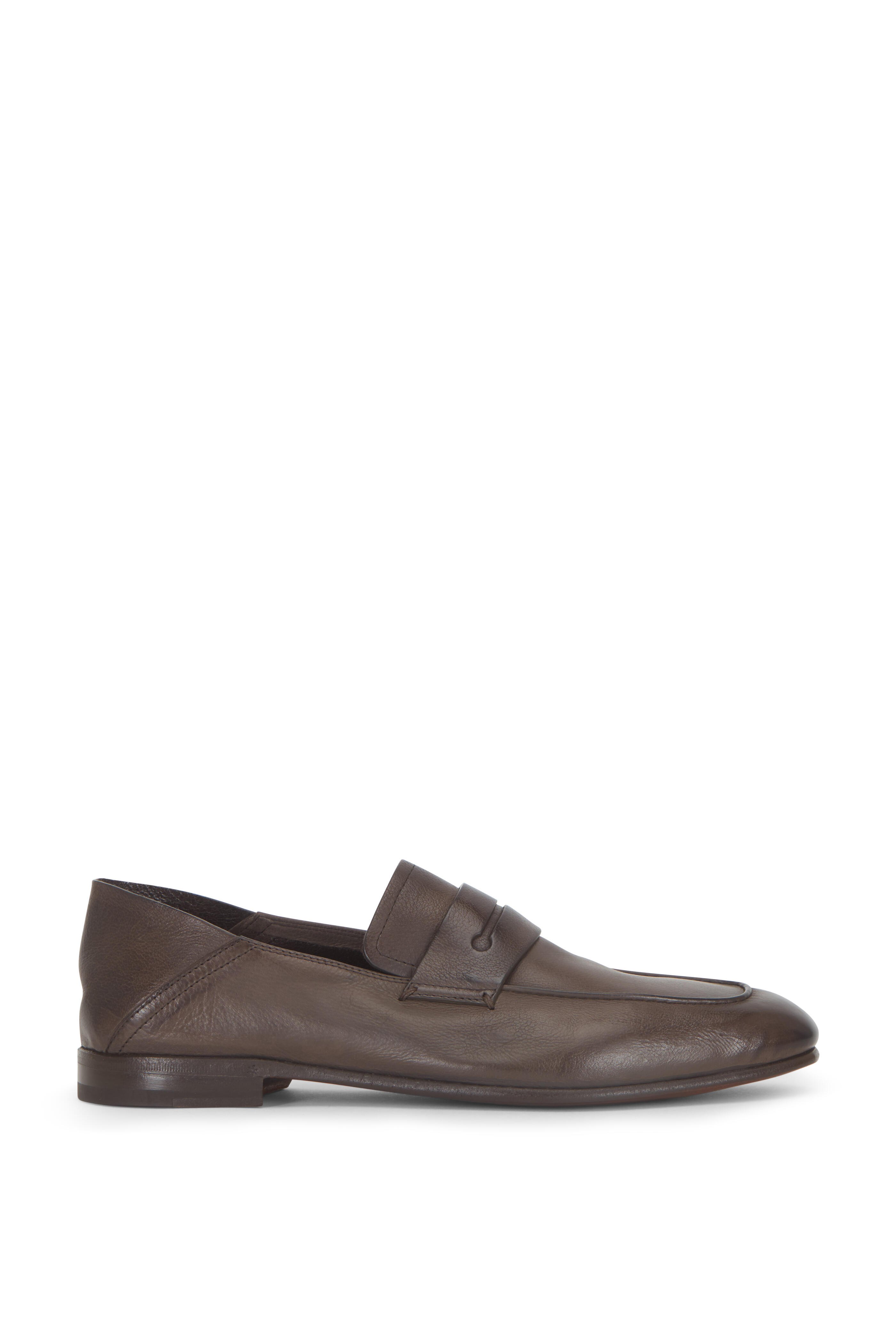 Zegna - L'Asola Medium Brown Leather Convertible Loafer
