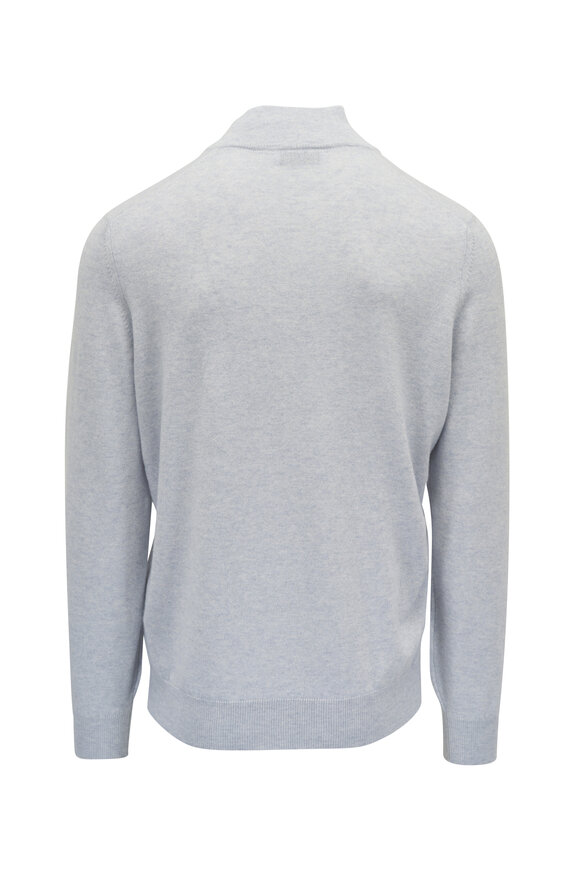 Brunello Cucinelli - Light Blue Cashmere Quarter Zip Pullover