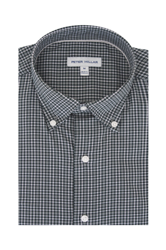 Peter Millar Stowe Deep Verdant Green Plaid Sport Shirt - view 1