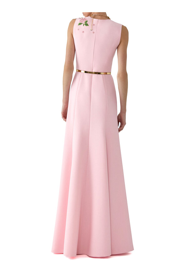 Carolina Herrera Blush Floral Embroidered Gown - view 3