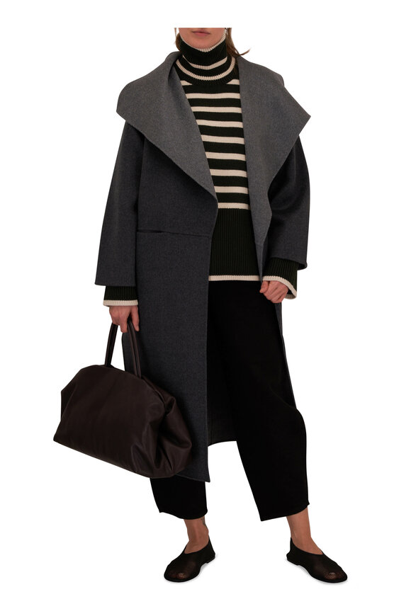 Totême - Signature Two-Tone Gray Wool & Cashmere Coat 