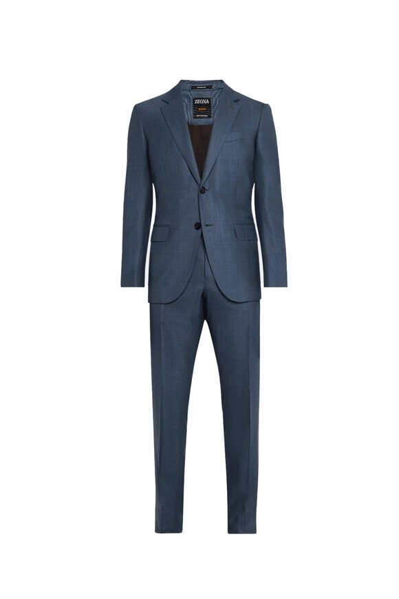 <Ermenegildo Zegna>14milmil14 ジャケット生2.1m Zegna - 14 Milmil 14 Navy Striped Wool Suit | Mitchell Stores