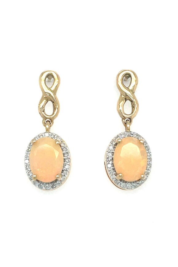 Ellen Hoffman 18k Gold Infinity Opal & Diamond Earrings - view 1