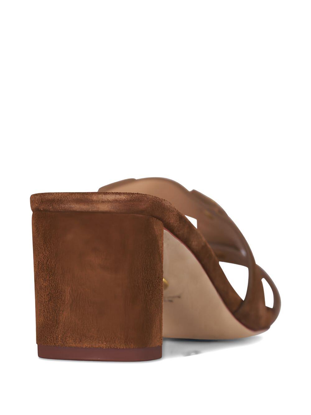 Veronica Beard - Via Chestnut Suede Sandal, 55mm