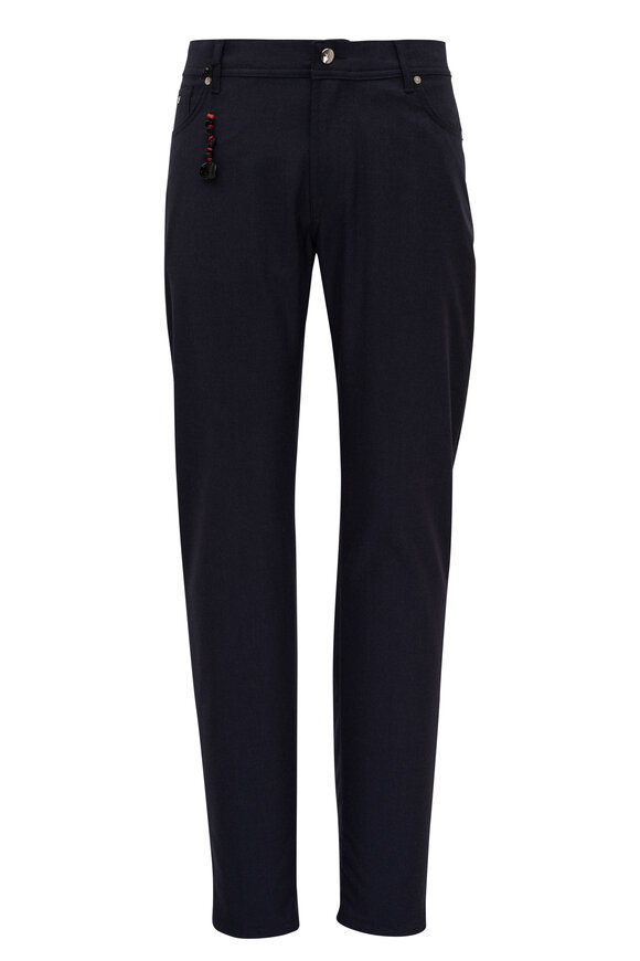 Marco Pescarolo - Navy Stretch Cashmere Five Pocket Pant 