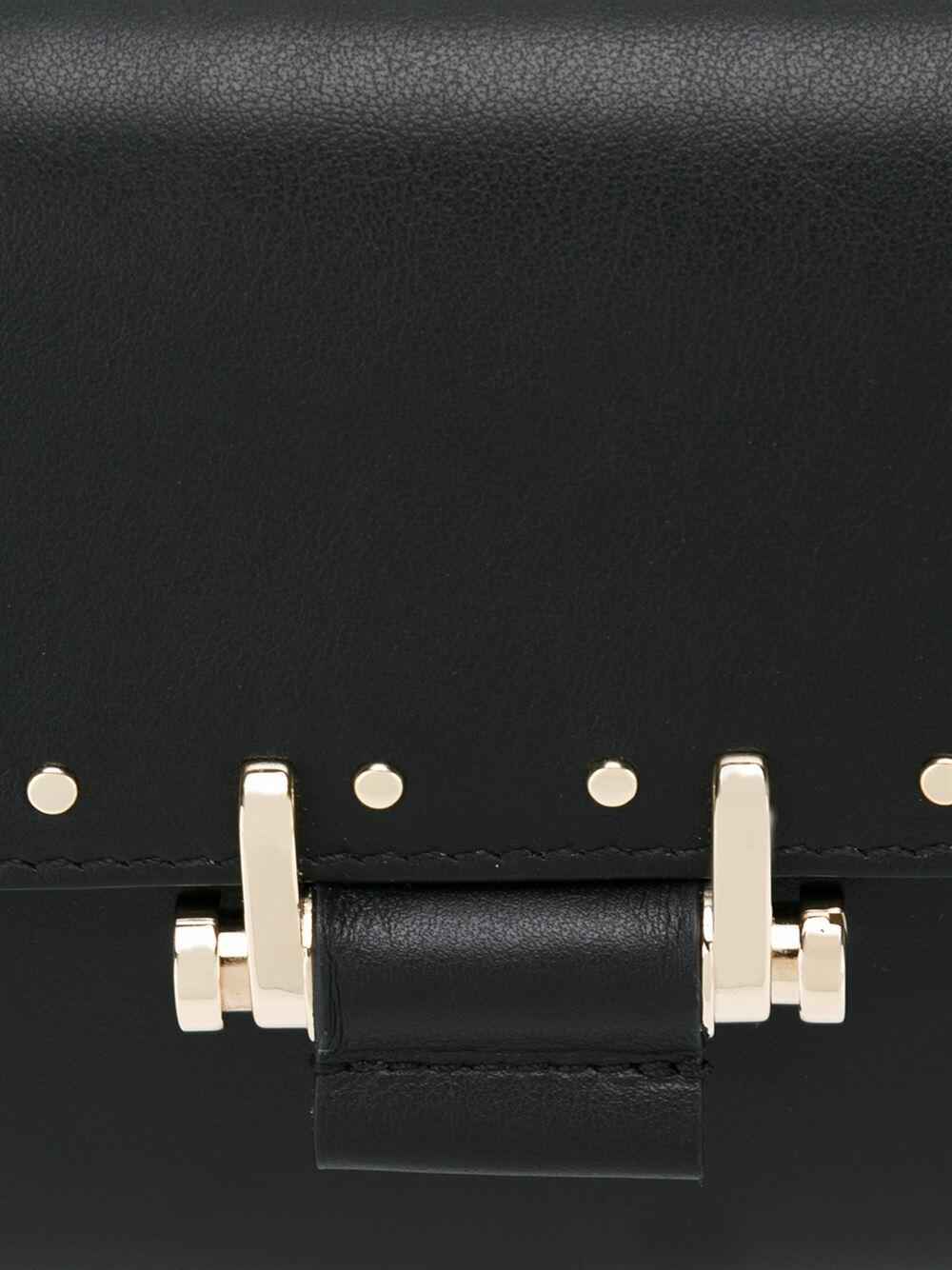 Lanvin - Black Leather Studded Essential Small Crossbody