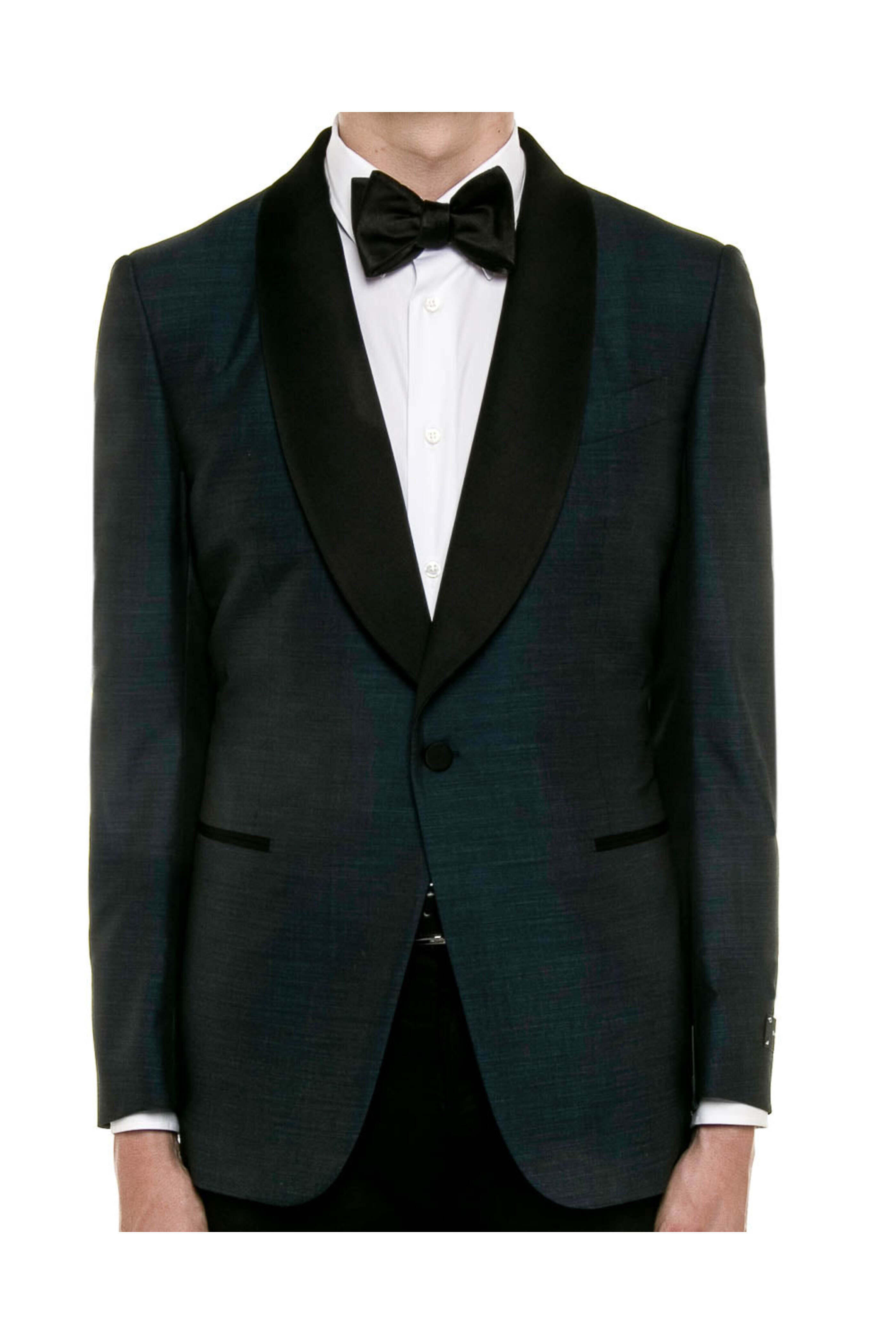 Zegna - Heathered Black with Teal Tuxedo Jacket