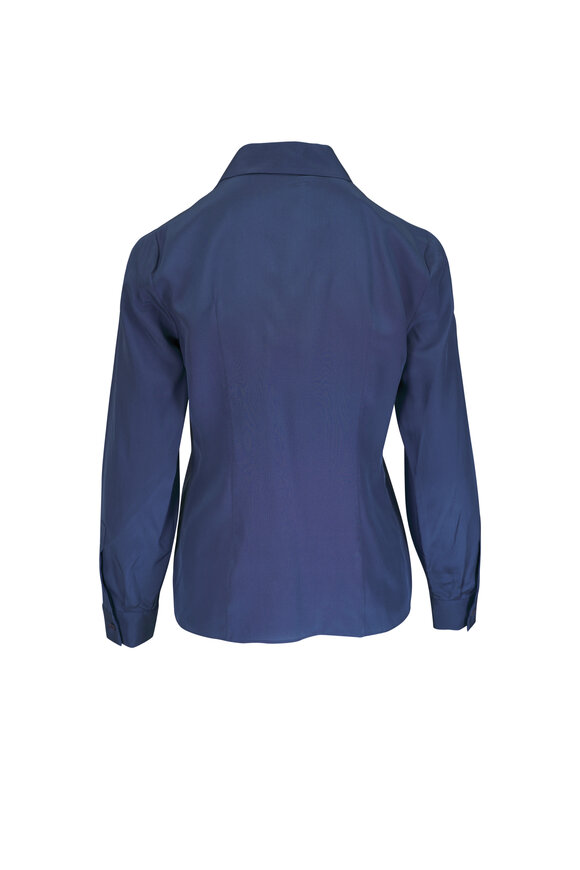 Michael Kors Collection Hansen Steel Blue Button Up Shirt - view 2