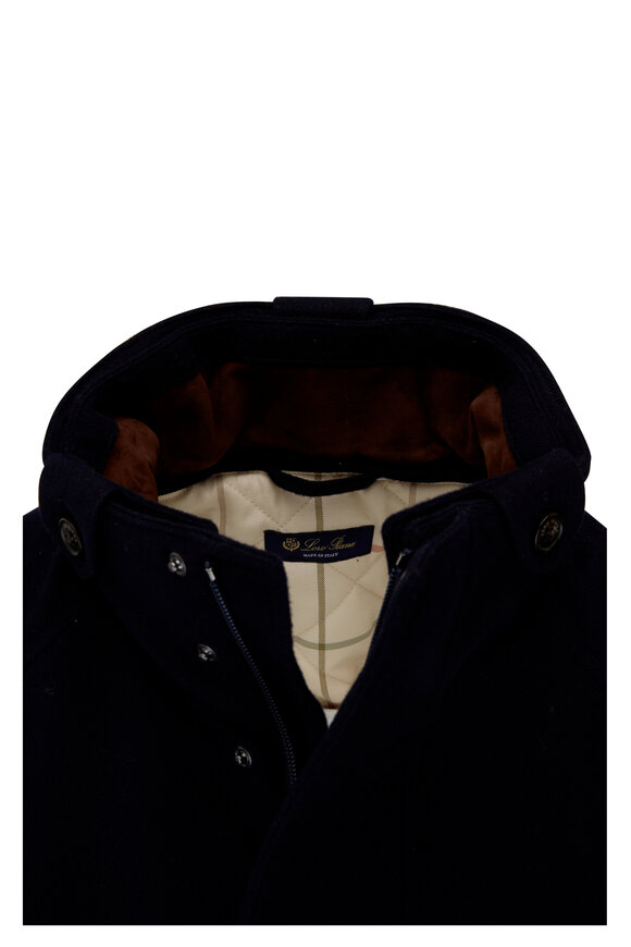 Loro Piana Icer Navy Cashmere Coat - view 4