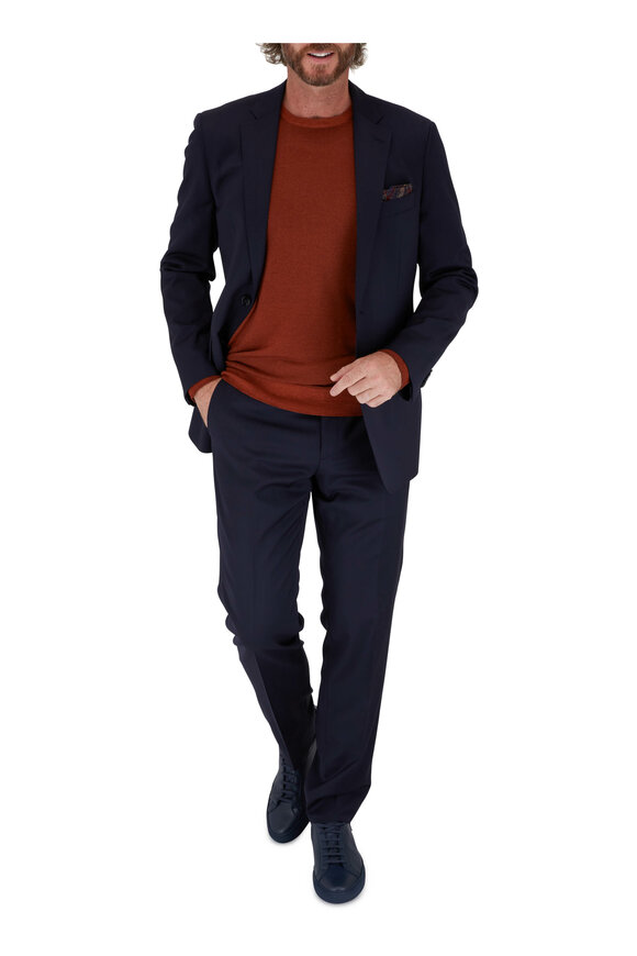 Atelier Munro - Solid Navy Stretch Wool Suit