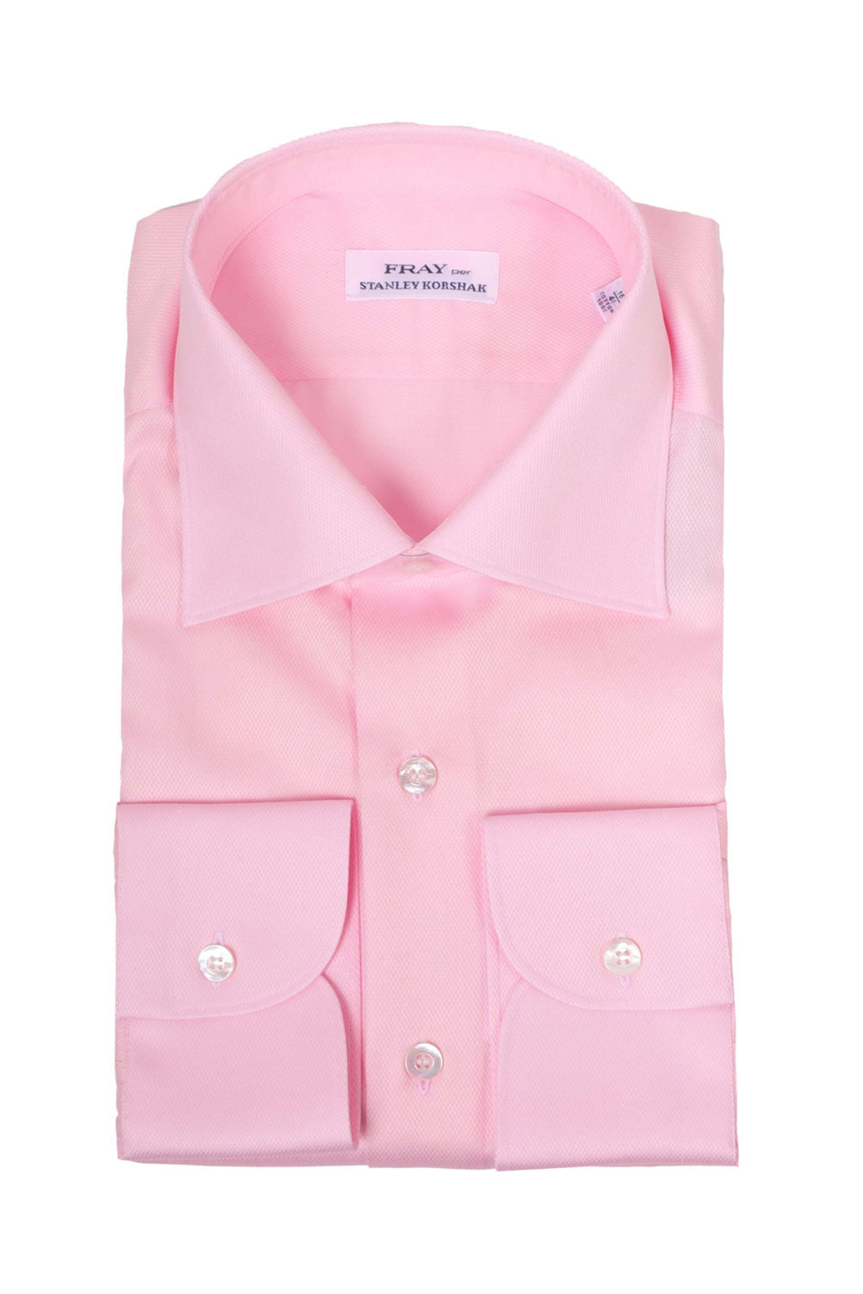 knee length dresses for ladies Solid Pink Dress Shirt main image 0