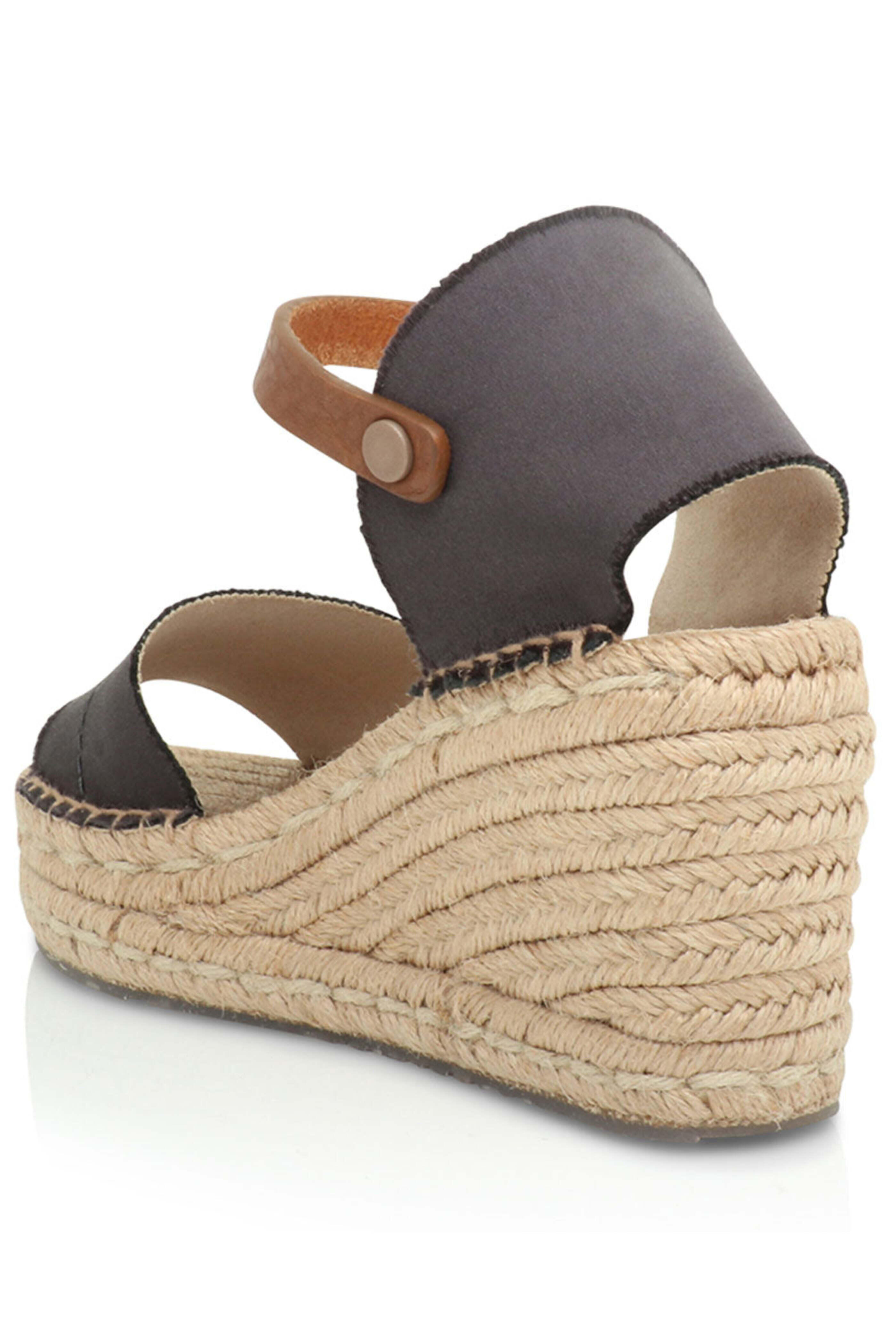 Pedro Garcia - Oriel Espadrille Wedge in Off Black