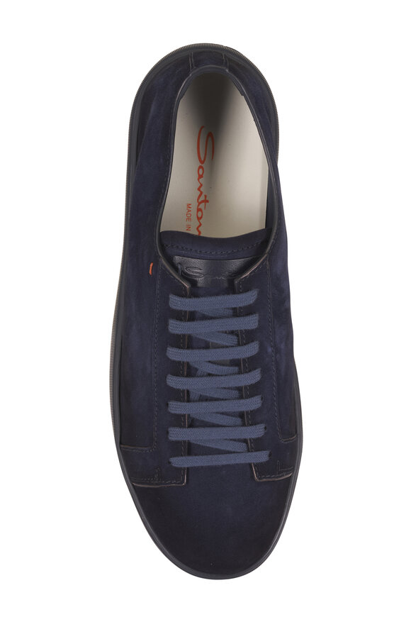 Santoni Ford Navy Blue Suede Sneaker - view 4