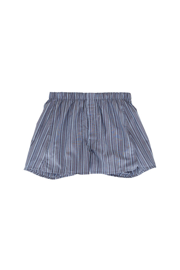 Majestic Blue Striped Boxer Shorts 