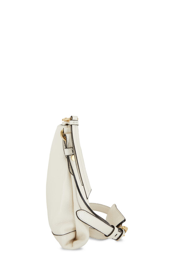 Prada - Ivory Grain Leather Zip Guitar Strap Crossbody