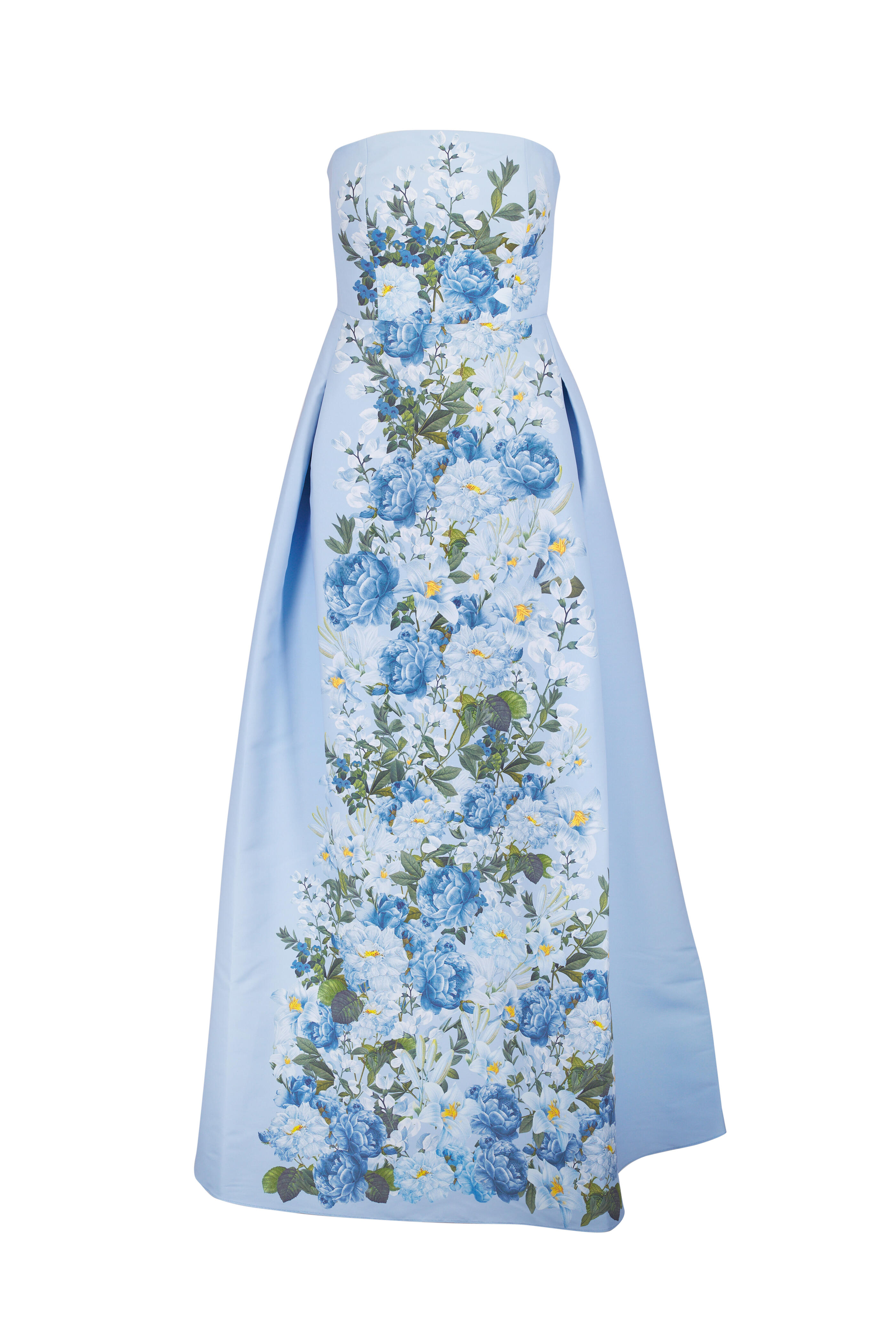 Sachin Babi - Larisa Sky Blue Cascade Strapless Gown