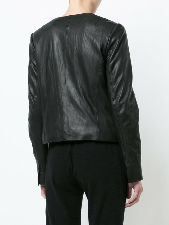 Vince - Black Lambskin Leather Moto Jacket