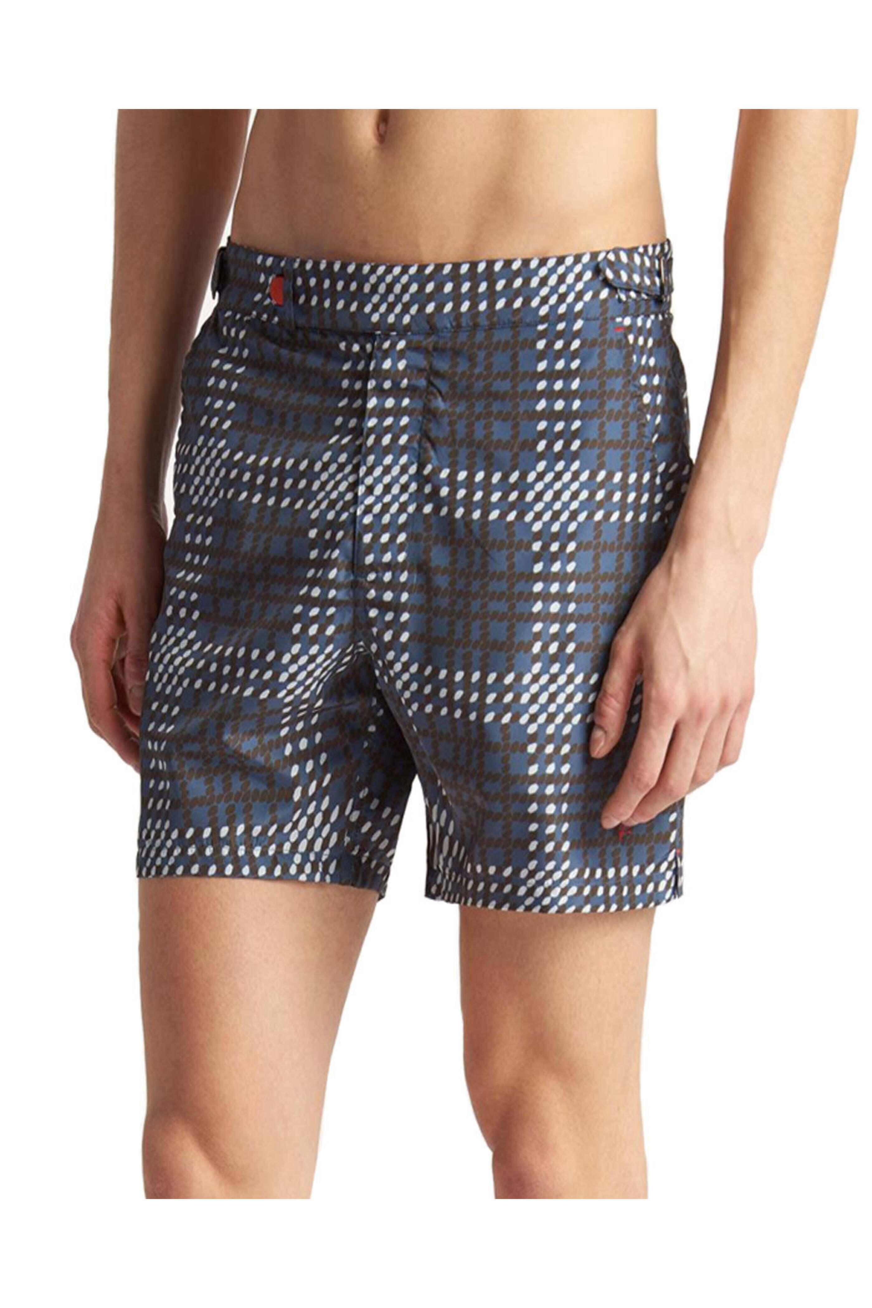 Isaia - Exploded Plaid Swim Shorts