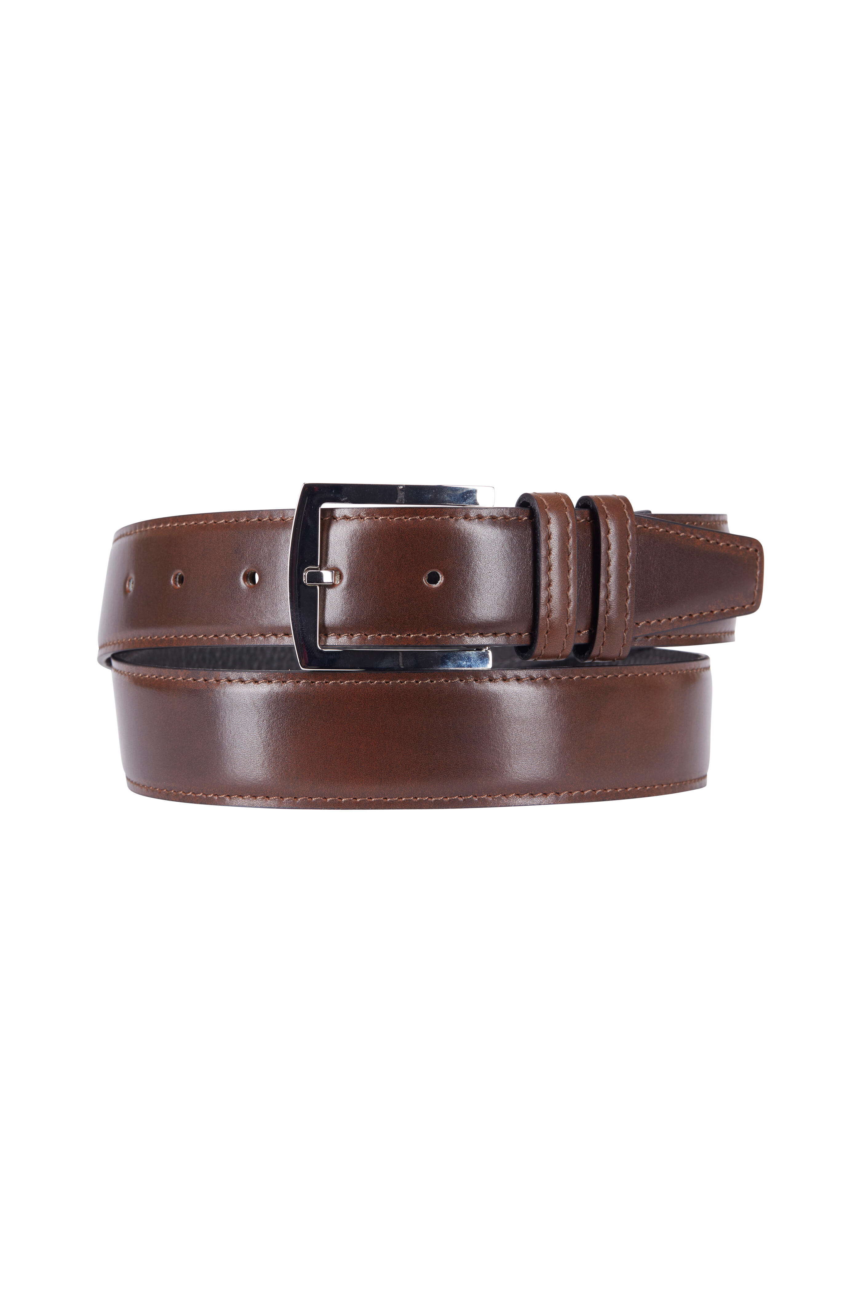 Kiton - Dark Brown Leather Belt | Mitchell Stores