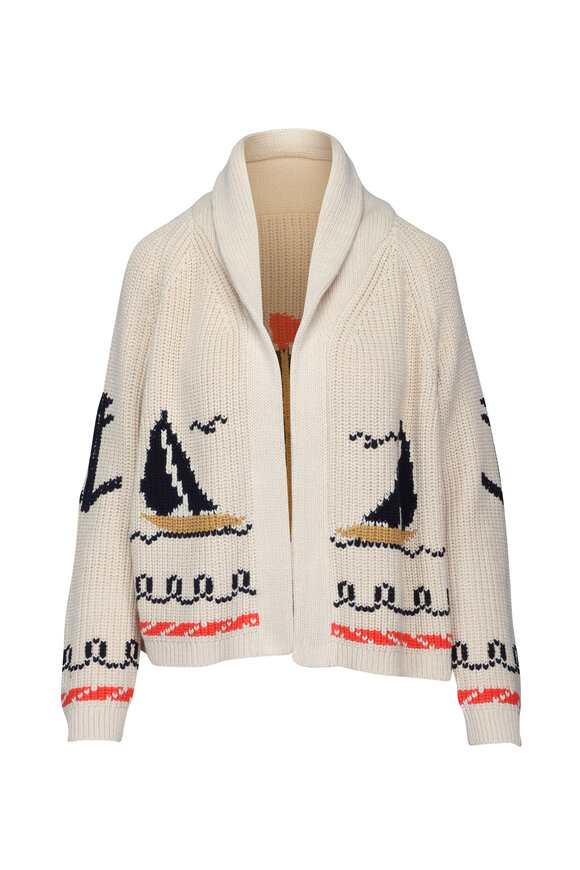 The Great The Sailboat Lodge Cream Cardigan - view 1