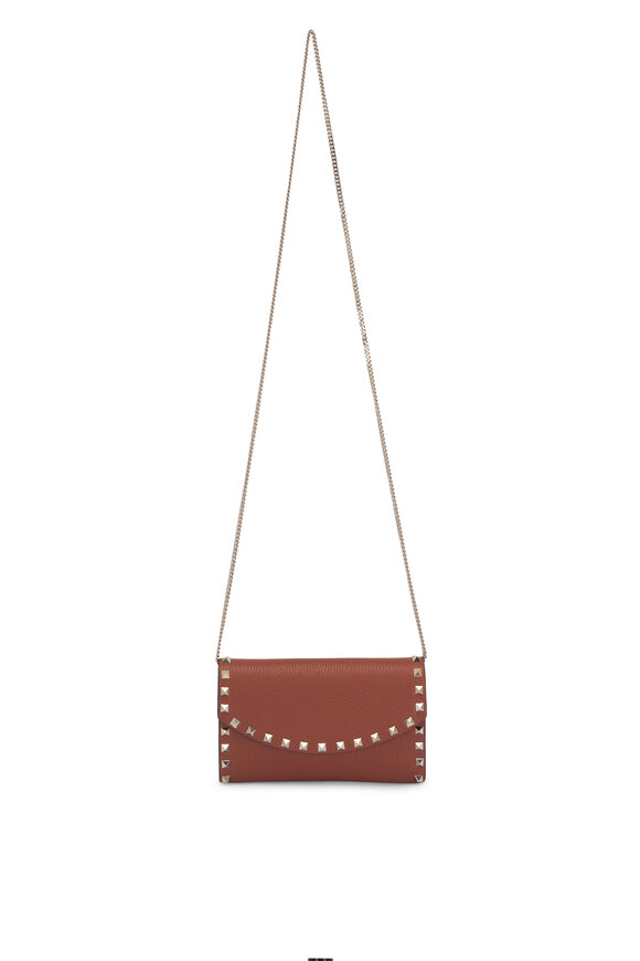 Valentino Garavani Selleria Rockstud Leather Chain Wallet - view 1
