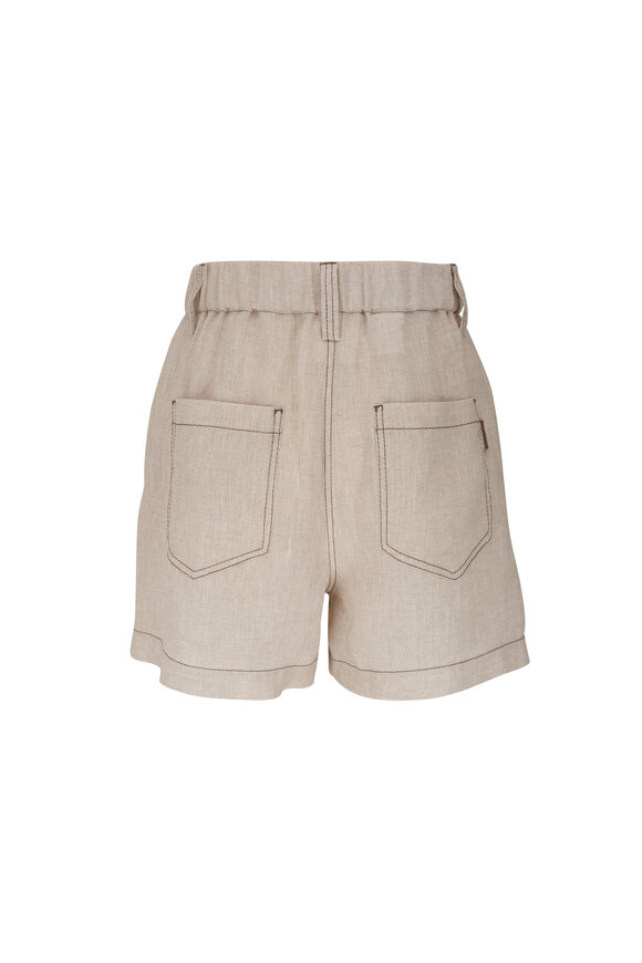 Brunello Cucinelli - Beige Linen Bermuda Shorts