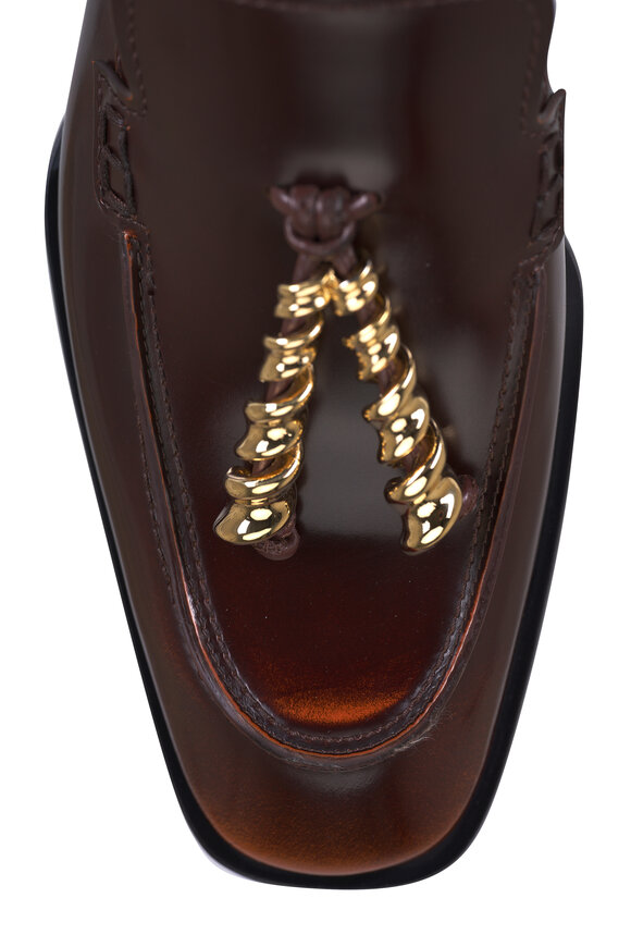 Loewe Edge Brown Leather Loafer Mule - view 5