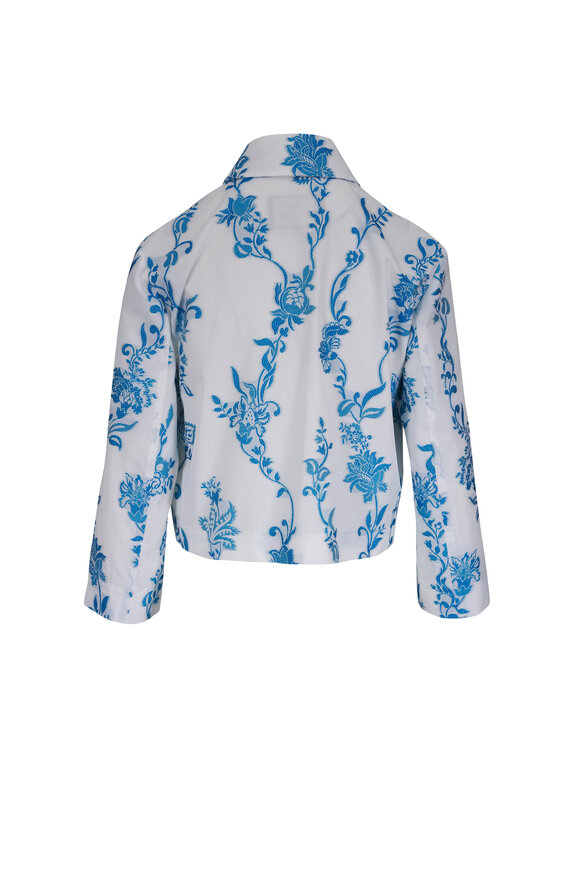 Etro White & Blue Jacquard Motif Jacket - view 2