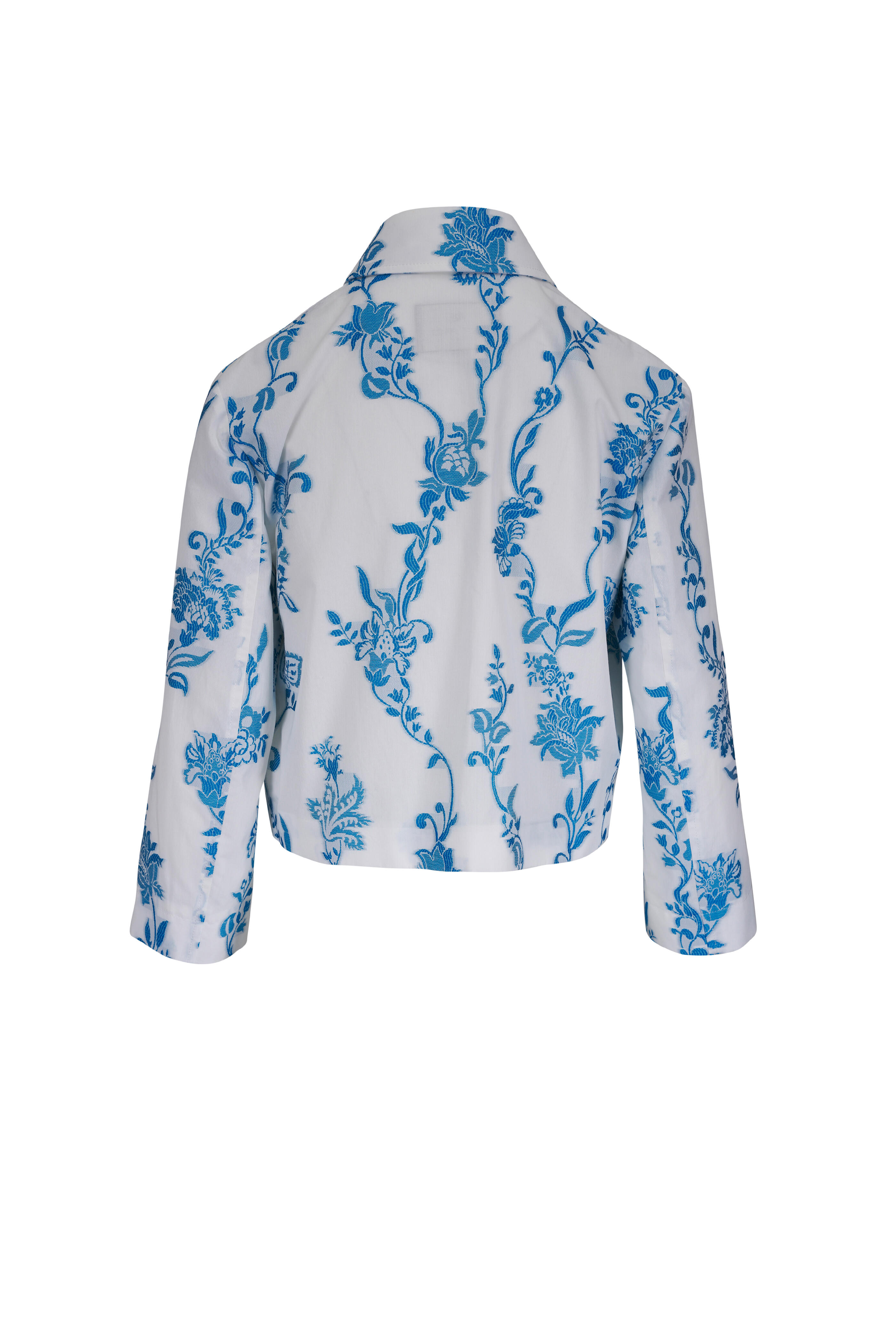 Etro - White & Blue Jacquard Motif Jacket