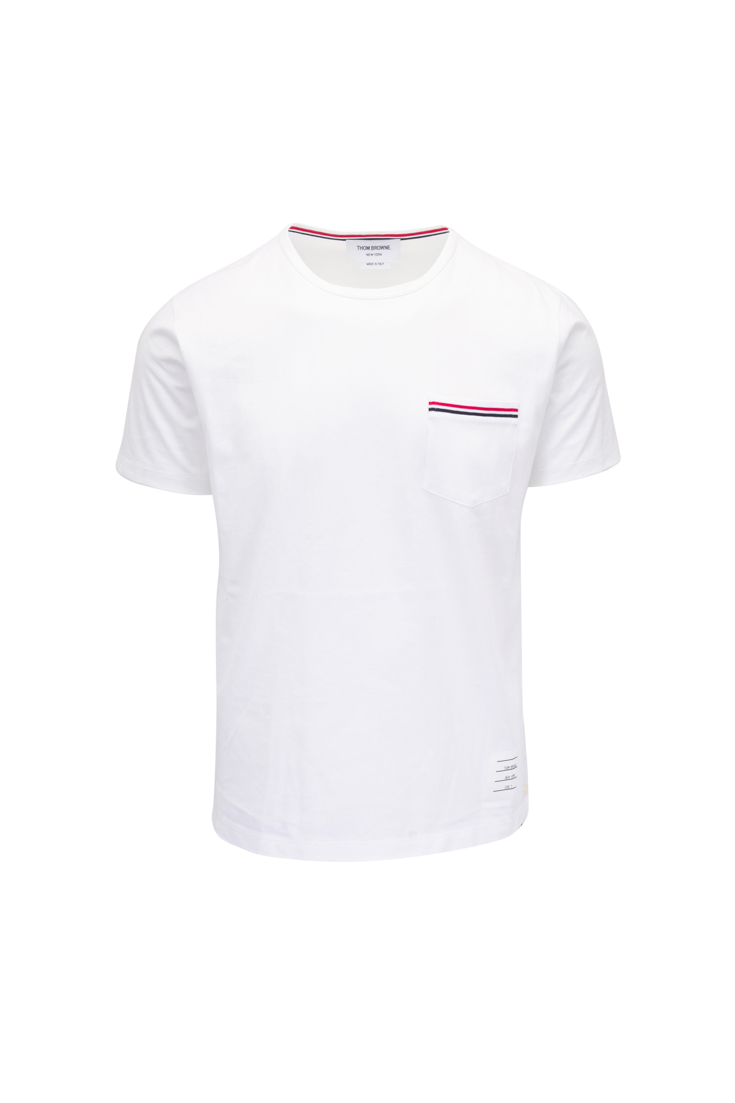 Tシャツ・カットソー THOM BROWNE Pocket T-shirt White Thom Browne - White Cotton Pocket T-Shirt | Mitchell Stores